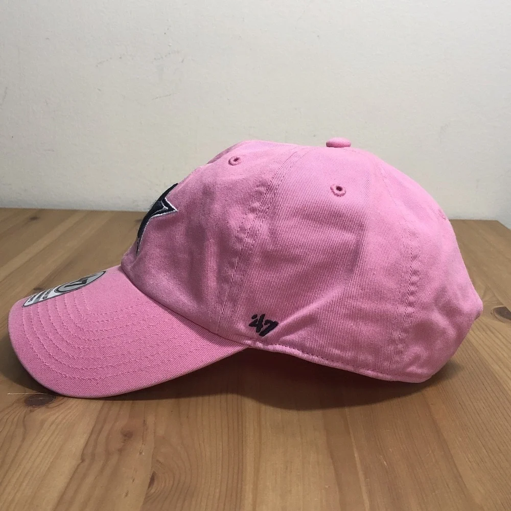 Dallas Cowboys 47 Embroidered Clean Up Cap Hat Women's Adjustable Pink